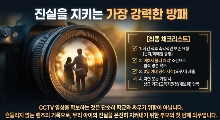 학교폭력 발생 시 CCTV 영상 확보 방법 영상 확보 단계별 행동 요령